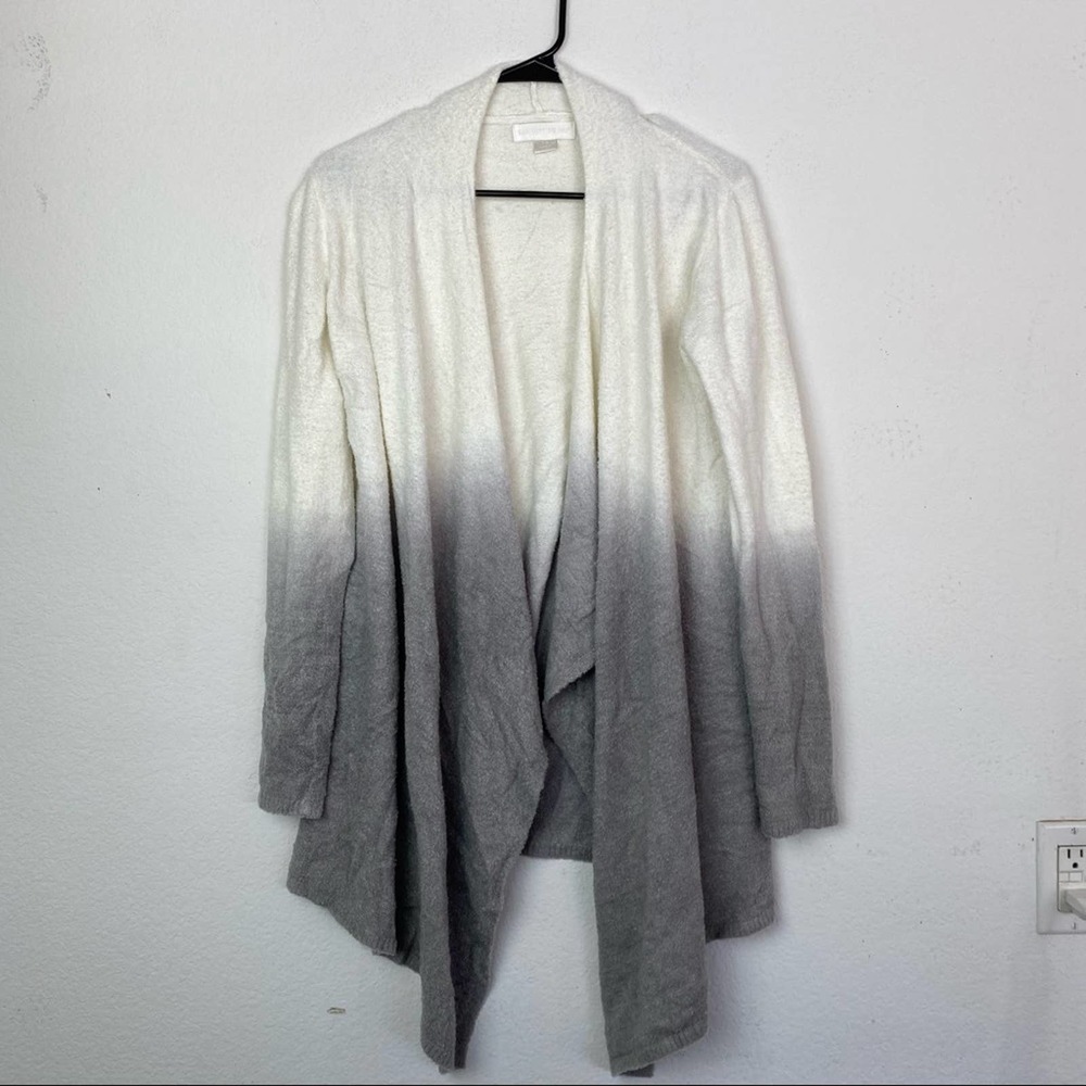Barefoot Dreams CozyChic Lite Calypso Ombre Grey and White Cardigan S/M